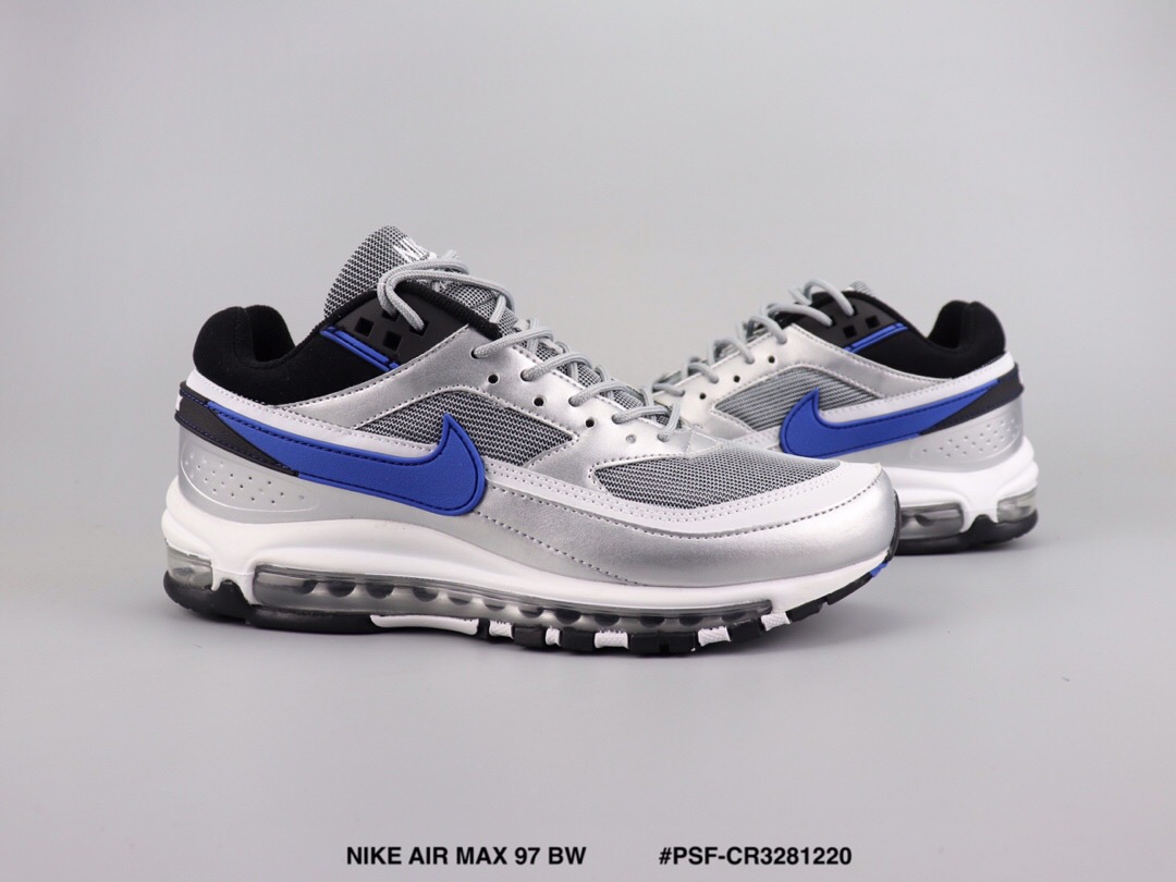 2019 Men Nike Air Max 97 BW Flywire Grey Silver Blue Black Shoes